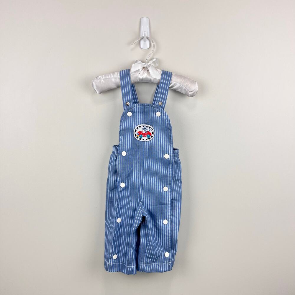 Vintage Carter's Blue Striped Tiger Car Overalls 6 Months USA